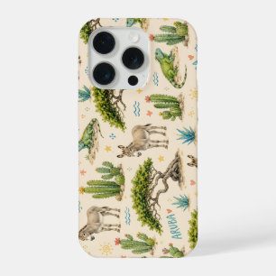 Arubaanse divi boom, ezel, leguaan, cactus iPhone 15 pro case