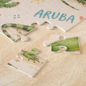 Arubaanse divi boom, ezel, leguaan, cactus legpuzzel (Zijkant)