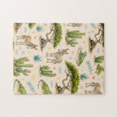 Arubaanse divi boom, ezel, leguaan, cactus legpuzzel (Horizontaal)