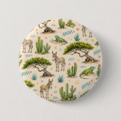 Arubaanse divi boom, ezel, leguaan, cactus ronde button 5,7 cm (Voorkant)