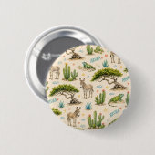 Arubaanse divi boom, ezel, leguaan, cactus ronde button 5,7 cm (Voorkant /achterkant)