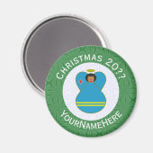 Arubaanse engel kerstvlag gepersonaliseerd magneet (Voorkant / Achterkant)