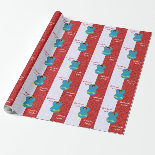 Arubaanse Engel Zwart Haar Rood Wit Persoonlijk Cadeaupapier (Uitgerold)