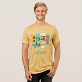 Arubaanse pastel bloem penseelstreken Tri-Blend shirt (Voorkant volledig)