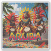 Arubaanse tijd om te vieren sticker (Voorkant)