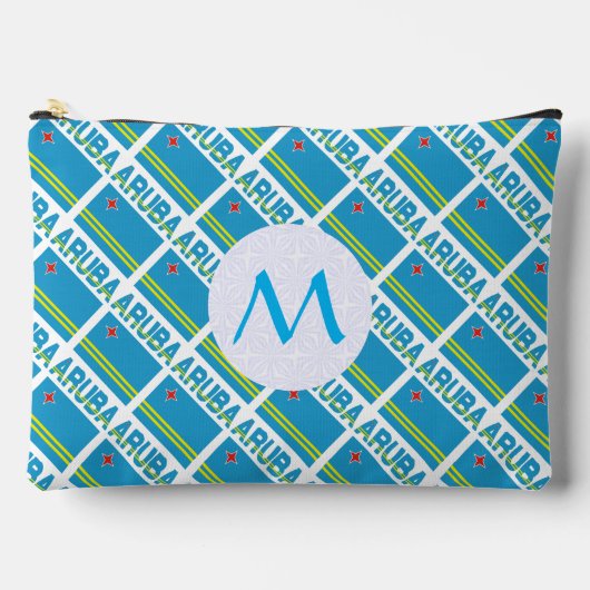 Arubaanse vlag betegeld monogram etui (Voorkant)