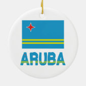 Arubaanse Vlag en Woord Keramisch Ornament (Achterkant)