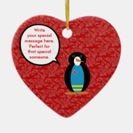 Arubaanse Vlag Feestdag Mevrouw Pinguïn Praten Keramisch Ornament