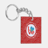 Arubaanse Vlag Hart LIEFDE Rood Gepersonaliseerde Sleutelhanger (Voorkant Links)