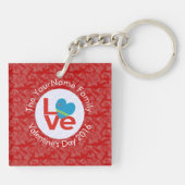 Arubaanse Vlag Hart LIEFDE Rood Gepersonaliseerde Sleutelhanger (Achterkant)