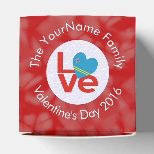 Arubaanse Vlag Hart Rode Liefde Bedankdoosjes (Bovenkant)