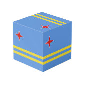 Arubaanse vlag kubus (Achter hoekig)