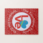Arubaanse Vlag Rode Letters LOVE Wit op Rood Legpuzzel (Horizontaal)