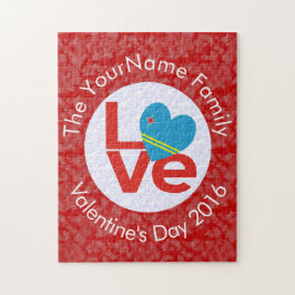 Arubaanse Vlag Rode Letters LOVE Wit op Rood Legpuzzel
