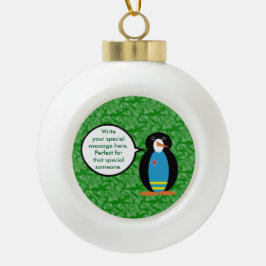 Arubaanse Vlagfeestdag Mevrouw Pinguïn Praten Keramische Bal Ornament