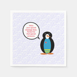 Arubaanse Vlagfeestdag Mevrouw Pinguïn Praten Servet