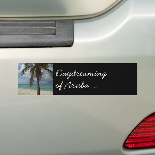 Aruban Beach I Beauful Natuur Scene Bumpersticker (Op auto)