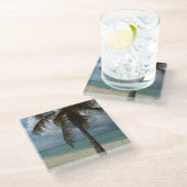 Aruban Beach I Beauful Natuur Scene Glazen Onderzetter (Schuin)