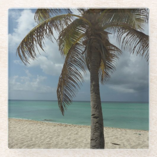 Aruban Beach I Beauful Natuur Scene Glazen Onderzetter (Voorkant)