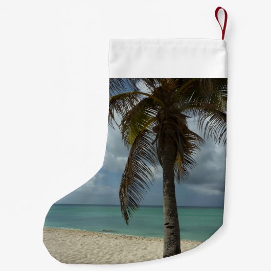 Aruban Beach I Beauful Natuur Scene Kleine Kerstsok (Achterkant)