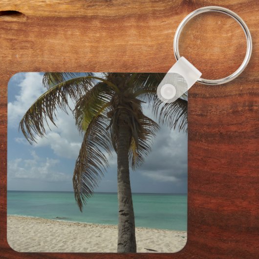 Aruban Beach I Beauful Natuur Scene Sleutelhanger (Achterkant)