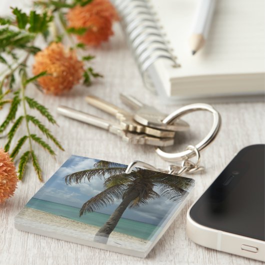 Aruban Beach I Beauful Natuur Scene Sleutelhanger (Voorkant Rechts)