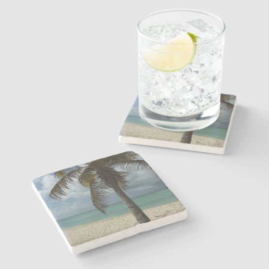 Aruban Beach I Beauful Natuur Scene Stenen Onderzetter (Zijkant)
