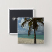 Aruban Beach I Beauful Natuur Scene Vierkante Button 5,1 Cm (Voorkant /achterkant)