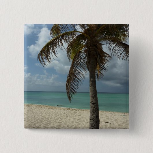 Aruban Beach I Beauful Natuur Scene Vierkante Button 5,1 Cm (Voorkant)