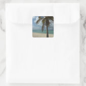 Aruban Beach I Beauful Natuur Scene Vierkante Sticker (Tas)