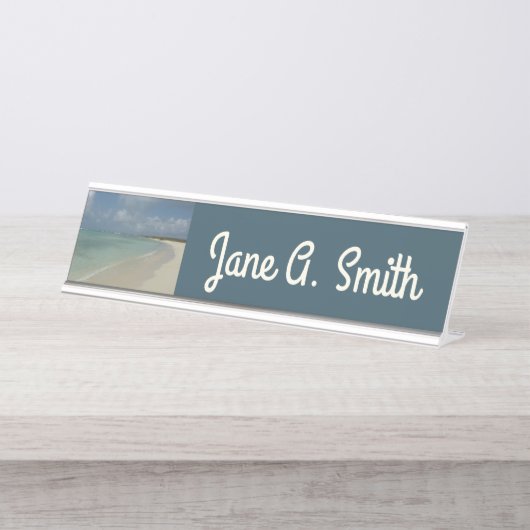 Aruban Beach II Beauful Natuur Scene Bureau Naambordje (Voorkant)