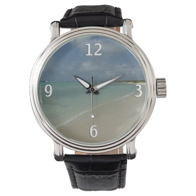 Aruban Beach II Beauful Natuur Scene Horloge (Voorkant)