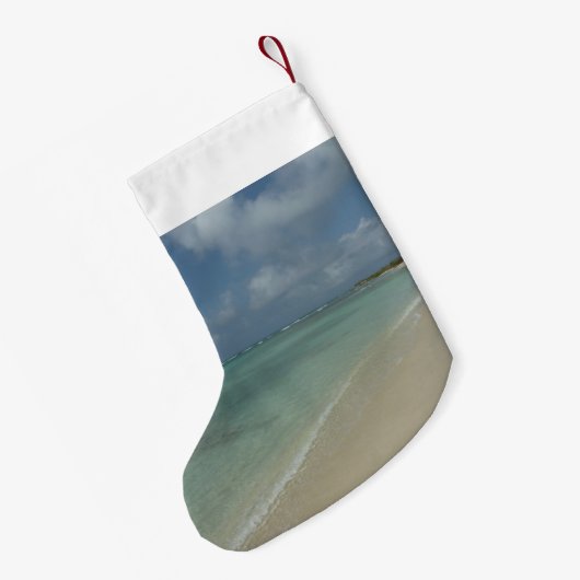 Aruban Beach II Beauful Natuur Scene Kleine Kerstsok (Achterkant (Hangend))