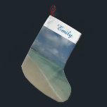 Aruban Beach II Beauful Natuur Scene Kleine Kerstsok<br><div class="desc">Soms wil je gewoon weg naar een warm en tropisch gebied,  en dit afbeelding vat de ervaring samen. Deze tropische scène show het witte zandstrand van Aruba met een kokosnoeppalmboom. Bekijk onze winkel voor meer kalmerende strandfoto's. Dit afbeelding is ook voorzien van het breedbeeldbehang "Aruban Beach I" van www.mlewallpapers.com.</div>