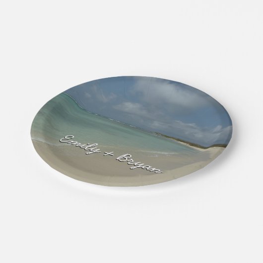 Aruban Beach II Beauful Natuur Scene Papieren Bordje (Gekanteld)