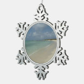 Aruban Beach II Beauful Natuur Scene Tin Sneeuwvlok Ornament (Rechts)