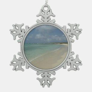 Aruban Beach II Beauful Natuur Scene Tin Sneeuwvlok Ornament