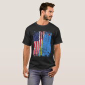 ARUBAN ROOTS Half Amerikaanse vlag ARUBA VLAG T-shirt (Voorkant volledig)