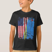 ARUBAN ROOTS Half Amerikaanse vlag ARUBA VLAG T-shirt (Voorkant)