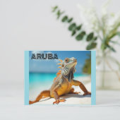 Arubas geweldige hagedissen feestdagenkaart (Staand voorkant)