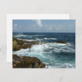 Aruba's rotsachtige kust en blauwe oceaan (Voorkant / Achterkant)