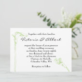 Arum Flower Wedding Invitation Kaart (Staand voorkant)