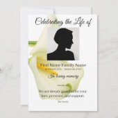 Arum lelie order of service kaart (Voorkant)