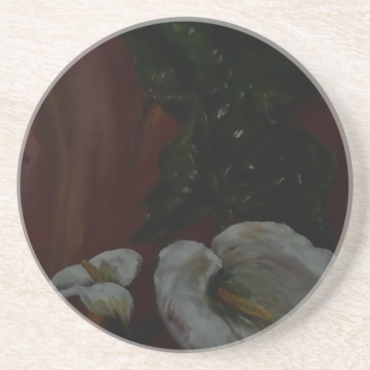 Arum Lelies 1 Zandsteen Onderzetter (Voorkant)