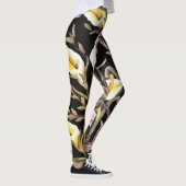 Arum Lily Artistic Floral Design on Black Leggings (Rechts)