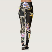 Arum Lily Artistic Floral Design on Black Leggings (Achterkant)