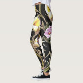 Arum Lily Artistic Floral Design on Black Leggings (Links)