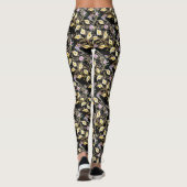Arum Lily Artistic Floral Design on Black Leggings (Achterkant)