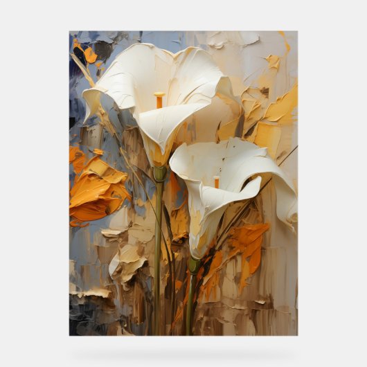 Arum Lily - Impasto Floral Acryl Bord (Voorkant)