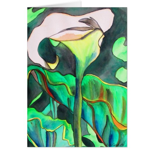 Arum Lily waterverf originele kunst schilderij (Voorkant)
